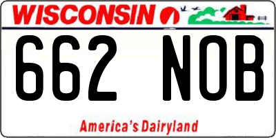 WI license plate 662NOB