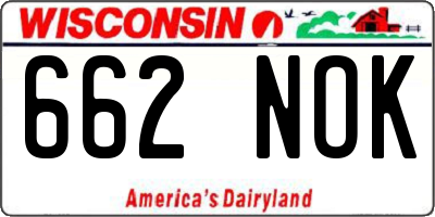 WI license plate 662NOK