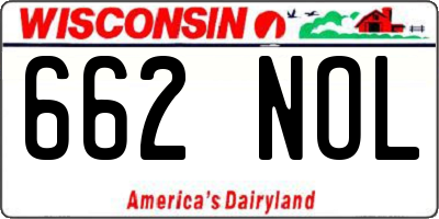 WI license plate 662NOL
