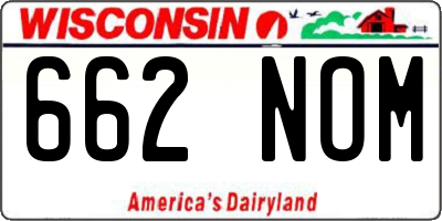 WI license plate 662NOM