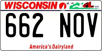 WI license plate 662NOV