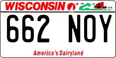 WI license plate 662NOY
