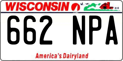 WI license plate 662NPA