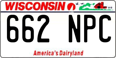 WI license plate 662NPC
