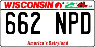 WI license plate 662NPD