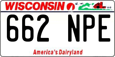 WI license plate 662NPE