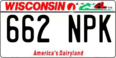 WI license plate 662NPK