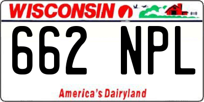 WI license plate 662NPL
