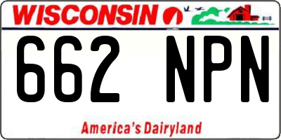 WI license plate 662NPN