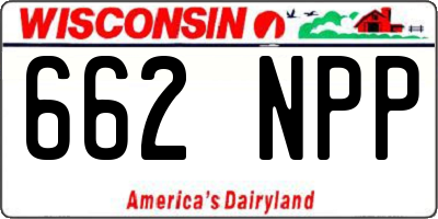 WI license plate 662NPP