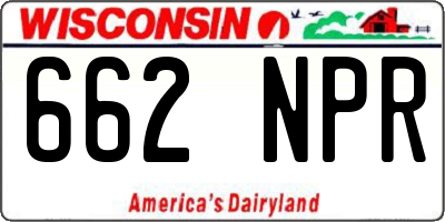 WI license plate 662NPR