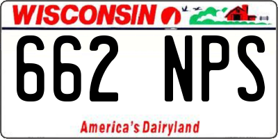 WI license plate 662NPS