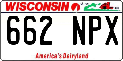 WI license plate 662NPX