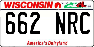 WI license plate 662NRC