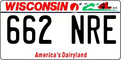 WI license plate 662NRE