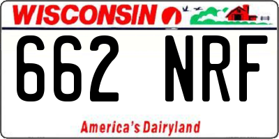WI license plate 662NRF