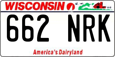 WI license plate 662NRK