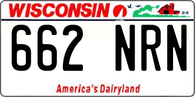 WI license plate 662NRN