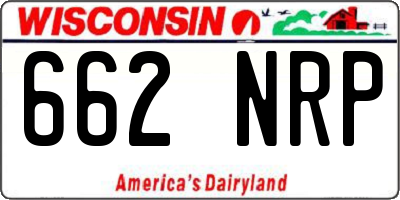 WI license plate 662NRP