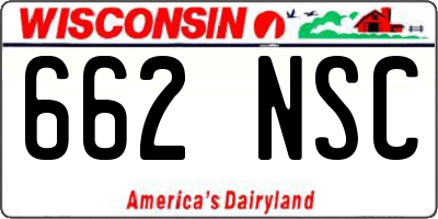 WI license plate 662NSC