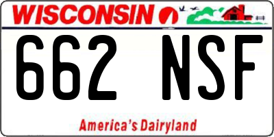 WI license plate 662NSF