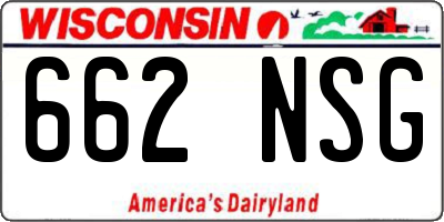 WI license plate 662NSG