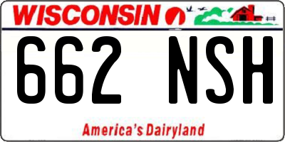 WI license plate 662NSH