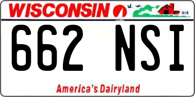 WI license plate 662NSI