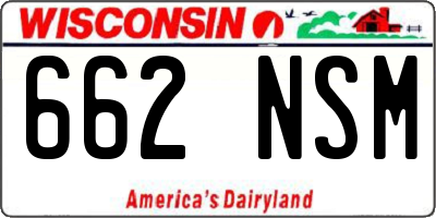 WI license plate 662NSM