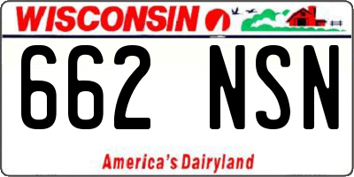 WI license plate 662NSN