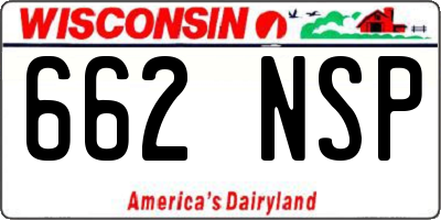 WI license plate 662NSP