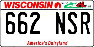 WI license plate 662NSR