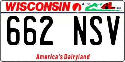 WI license plate 662NSV