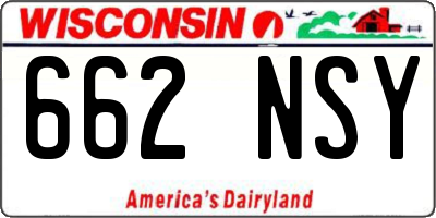 WI license plate 662NSY