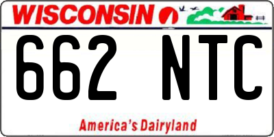 WI license plate 662NTC