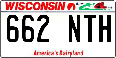 WI license plate 662NTH