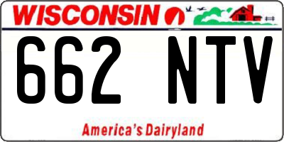 WI license plate 662NTV