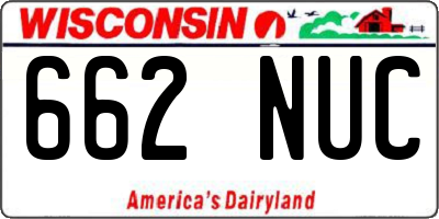 WI license plate 662NUC