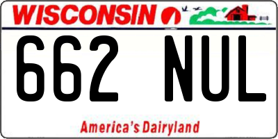 WI license plate 662NUL