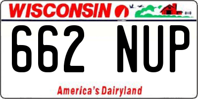 WI license plate 662NUP