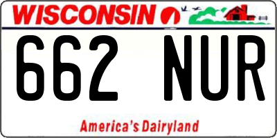 WI license plate 662NUR