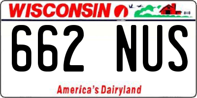WI license plate 662NUS