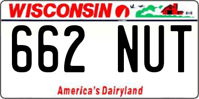 WI license plate 662NUT
