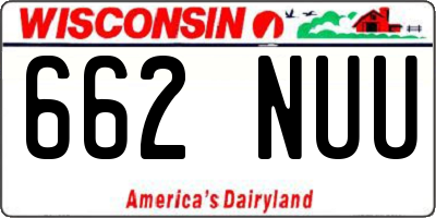 WI license plate 662NUU