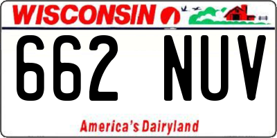 WI license plate 662NUV