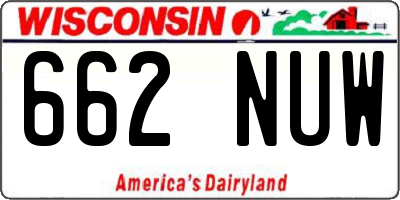 WI license plate 662NUW