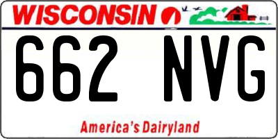 WI license plate 662NVG