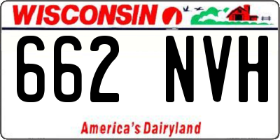 WI license plate 662NVH