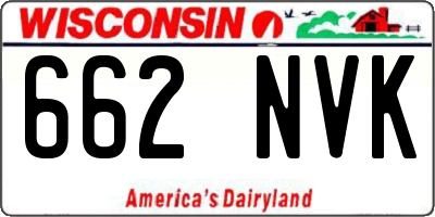 WI license plate 662NVK