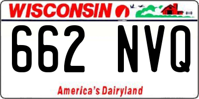 WI license plate 662NVQ